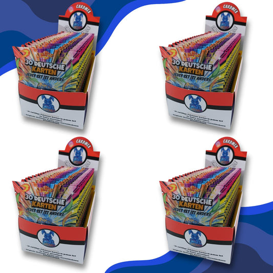 Pokémon Karten 30 Karten Set – Vorteilspaket mit 4 Verkaufsdisplays (84 Sets)