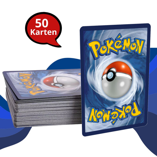 Pokémon Karten Set – 50 verschiedene Karten (inkl. 3 Holos, deutsch)
